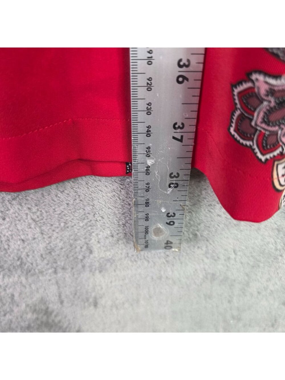 Womens Loft Red Floral Print Dress 3/4 Sleeves & Button Cuffs Round Neck Size 18 - Picture 5 of 6